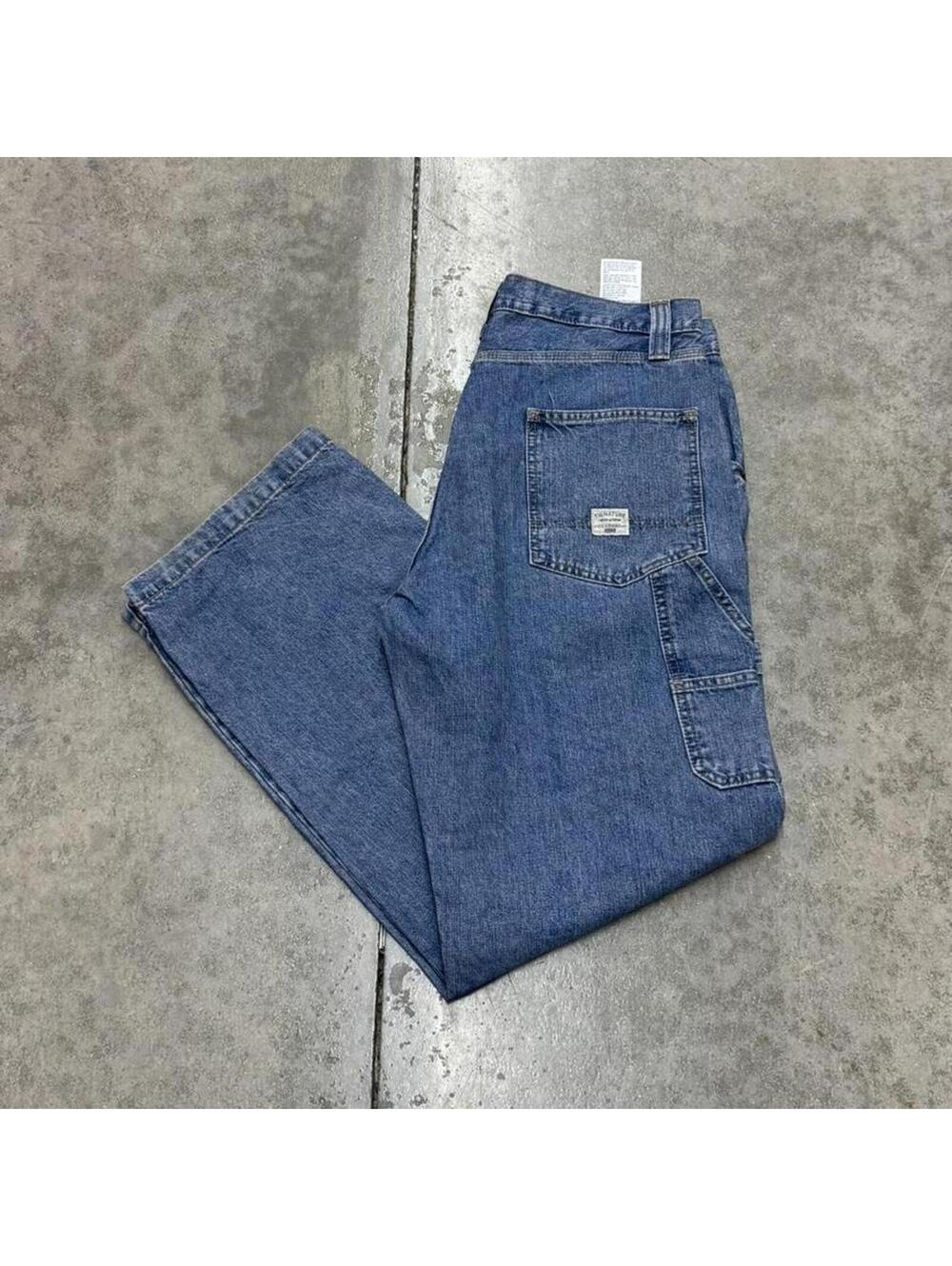 vintage levis faded blue relaxed baggy fit carpenter jeans size 34 x 32